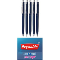 Reynolds Jetter Aerosoft 5 Ct Premium Pouch|Smooth Ball Pens|Long-Lasting Ball Pens|Professional Ball Pens With Superior Writing Experience|Ball Pens For Swift Writing|0.7Mm Tip Size|Multicolor