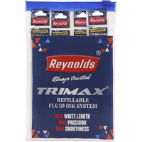 Reynolds TRIMAX ROLLERBALL Pen Refills SET - 4 REFILLS SET|ROLLER BALL PENS FOR WRITING | PEN FOR STUDENTS & OFFICE STATIONERY | 0.5 mm TIP SIZE