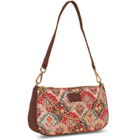 ZOUK Motif Printed Women's Handcrafted Vegan Leather Multicolor Casual Mini Shoulder Bag