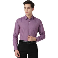Peter England Men's Solid Regular Fit Shirt (PESFONUB411436_Purple 42)