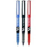 Pilot Hi-Tecpoint V5 0.5mm Extra Fine Point Pure Liquid Ink Roller Ball Pen | Pack Of 3 (1 Blue + 1 Black + 1 Red)
