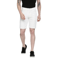 The Indian Garage Co Men Slim Fit Solid Mid-Rise Chino Shorts White