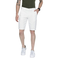 The Indian Garage Co Men Slim Fit Solid Mid-Rise Chino Shorts White
