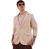 The Indian Garage Co Men's Slim Blazer (0621-OXMBLZ01-02_Beige_M)