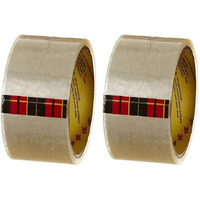 3M Scotch BOPP Packaging Clear Tape (Transparent) | 48mm x 50 Meter | Pack of 2 | for Packaging, Decorating and DIY