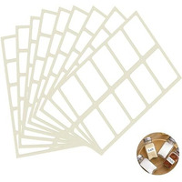 GLUN 200 Pcs Waterproof Pearl White Vinyl Stickers(No Residue) for Mason Jars Glass Bottles, Decals Craft, Kitchen Jar Labels Bottle Stickers 25x50mm