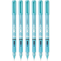 Hauser XO Liquid Ink Roller Pen | Needle Tip For Smooth & Consistent Ink Flow | Fitted with Controlled Ink Flow System & Rubberized Grip | Blue Ink, Pack of 6