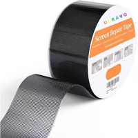 UCRAVO 5cmx200cm Window Screen Repair Tape, Fiberglass Screen Patch Repair Kit Mosquito Net Repair Tape, Self Adhesive Waterproof Mesh Screen for Window Door Screen, Mesh Tears Holes Repair, Black
