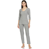Amazon Brand - Symbol Women's Casual Slim Thermal Set (SB-AW21-THSET_Light Grey_S)