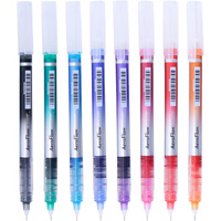 BRUSTRO AeroFlow Coloured Micro-Tip Roller Ball Pen | Tip size - 0.5 mm - Set of 8 |Leakproof, Quick Dry, Acid-Free, Non-Toxic,Fade Resistant,Ideal for Drawing,Doodling, Office, Stationery, School use