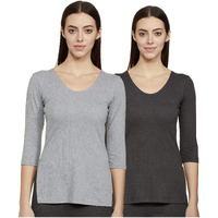 Amazon Brand - Symbol Women's Casual Slim Fit Thermal Top (SB-AW21-THTOP_Dk Light Grey_M)