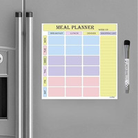 AccuPrints Weekly Meal Planner Vinyl, Magnetic White Board Planner Sheet (30x30cm, Landscape) with Marker Pen - Dry Erase Flexible Writing Film for Kitchen Fridge/Office Godrej/Metal Wardrobe