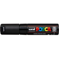 uni-ball Posca PC-8K Bold Point Chisel Shaped Marker Pen (8.0 mm, Black Ink, Pack of 1)