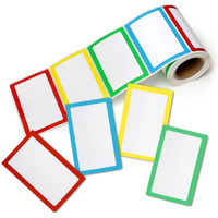 True-Ally 300 Sheet 4 Colored Name Tag Label Sticker, 3"x2" (75x50 mm) Writable, Printable Tags for Office, School, Classroom, Meeting, Kindergarten, Parties