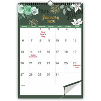 AccuPrints Colored 2025 Wall Hanging Calendar and Planner (12 x 18 inches) Paper -130 gsm