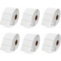 True-Ally 50x25 Thermal Sticker Label 2x1 inch (50mm x 25mm) Direct Thermal Barcode MRP Sticker Labels  400 Labels/Roll Designed for Small Thermal Printers (6 Rolls Per Pack (2400 Labels))