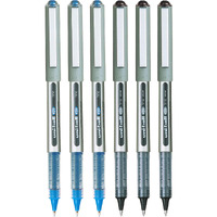 UNI-BALL Eye UB157 0.7mm Roller Ball Pen | Waterproof Pigment Ink | Lightweighted Sleek Body | Long Lasting Smudge Free Ink | School and Office Stationery | 3 Blue & 3 Black Ink, Pack of 6