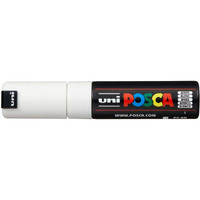 uni-Ball Posca PC-8K Bold Point Chisel Shaped Marker Pen (8.0 mm, White Ink, Pack of 1)