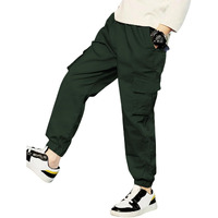 TAGAS Boy's Relaxed Casual Pants (KC-1-DARK Green_13 Years-14 Years)