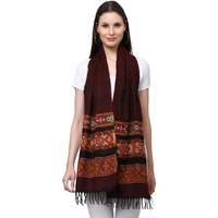 Weavers Villa Acro Wool Women's Muffler (MF-902,Maroon Size: 34CM X 200CM)
