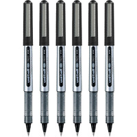 uni-ball Eye UB150 0.5mm Roller Ball Pen | Black Ink, Pack of 6