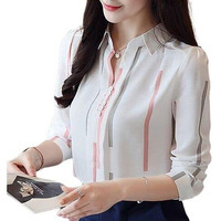 ROYALICA Womens Regular Fit Striped White Colour Cotton Blend (Large)