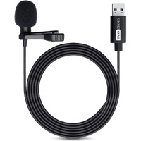 BassDrops M1 USB Lavalier Lapel Clip-on Omnidirectional Computer Microphone for Laptop, PC and Mac, Perfect Podcasting, Gaming, Streaming and Desktop Mic (1.5 Meters)