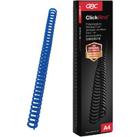 GBC IbiClick Binding Spine 34R 8.0mm with 45 Sheet Capacity, A4 Blue (Box of 50)