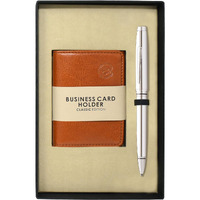 Coventry Chrome Ball Point Pen + BCH TAN