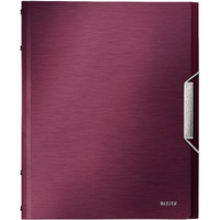 Leitz Style PP Divider Book Premium File Folder with 6 Tabbed Dividers, Garnet Red (200 Sheets Capacity)