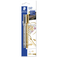 Staedtler 8323-Sbk2 Metallic Medium Point Marker - Pack of 2 (Gold/Silver)
