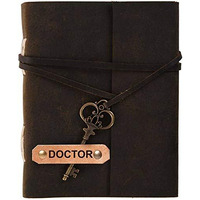 RJKART A5 Leather Doctor Embossed on Cover Diary with Key Lock for Men and Women (Brown)