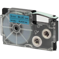 Casio XR-9BUI-W-DJ Label Printer Tape (Black and Blue)