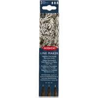 Derwent Line Maker Drawing Pens Superfine Free-Flowing Permanent Liners, Black (Set of 3)
