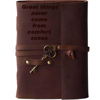 RJKART Leather Handmade Antique Key Lock Writing Diary Brown 7x5 Inches Diaries Journal Daily Planner Notebooks Sketchbook Stationery Accessories for Office College School