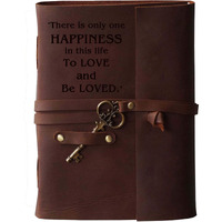 RJKART Leather Handmade Antique Key Lock Writing Diary Brown 7x5 Inches Diaries Journal Daily Planner Notebooks Sketchbook Stationery Accessories for Office College School