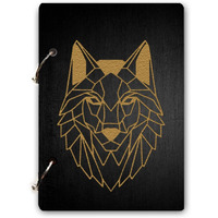 DI-KRAFT Handcrafted Wooden Cover Printed Writing Diary with Refillable Metal Ring Lock Notebook Journal Planner Unruled Personal Diaries for Men Women (160 Pages-120 GSM)