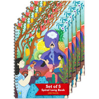 TARGET PUBLICATIONS Spiral Notebooks | 300 Pages Ruled Paper | A4 Size Paper | Spiral Binding Single Line Book | Pack of 5 | 8.27 inch x 11.69 inch | GSM 57