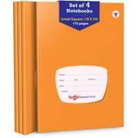 TARGET PUBLICATIONS Small Square Maths Notebooks for Kids and Students | 172 Ruled Pages | Maths Practice Books for Children | 18 cm x 24 cm Approx | Soft Bound Cover | Pack of 4 | GSM 58