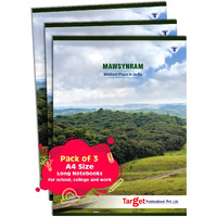 A4 Size Long Notebooks for Students | Single Line Ruled 164 Pages in Each | Soft Cover, 21 cm x 29.7 cm Approx | GSM 57 | Useful for School, College & Office | Set of 3 | Mawsynram