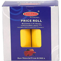 Bambalio 2316 2 Line Yellow Colour Plain Label Rolls 10 Rolls x 600 Labels (Box Pack) Compatible with 2316 Labeling Machine Models of All Brands