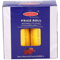 Bambalio 2316 2 Line Yellow Colour with MRP Print Label Rolls 10 Rolls x 600 Labels (Box Pack) Compatible with 2316 Labeling Machine Models of All Brands
