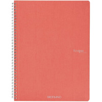 Fabriano Ecoqua A4 Spiral Bound 5mm Graph Notebook, 90 GSM, 70 Sheets / 140 Pages, Colour - Flamingo