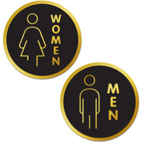 Goelite Acrylic Men Women Sign Board For Stores, Caf, Hotel, Restaurant, Business, Shop Self-Adhesive And Waterproof Size : 6 Inch Set of 2 Sign Board (men women)