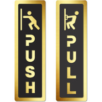 Goelite Acrylic Pull Push Sign Board For Stores, Caf, Hotel, Restaurant, Business, Shop Self-Adhesive And Waterproof Size : 6 Inch Set of 1 Sign Board (pull/push)
