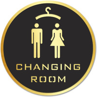 Goelite Acrylic Changing Room Sign Board For Stores, Caf, Hotel, Restaurant, Business, Shop Self-Adhesive And Waterproof Size : 6 Inch Set of 1 Sign Board (changing room)