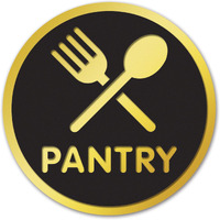Goelite Acrylic Pantry Sign Board For Stores, Caf, Hotel, Restaurant, Business, Shop Self-Adhesive And Waterproof Size : 6 Inch Set of 1 Sign Board (pantry)