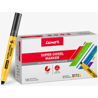Luxor 999 N Super Chisel Marker - Box of 10, Broad & Precise Marking, Suitable for Crafts & Projects, Multicolor