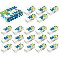 Apsara Non Dust Eraser Regular | Erases Gently | No Paper Damage | Soft & Smooth | Residue sticks to eraser | Use for Students, Artists, Professionals | Pack of 20 Erasers