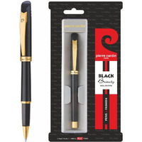 Pierre Cardin Black Beauty Premium Metal Roller Ball Pen | Luxurious Acrylic Black Body with Satin Gold Finish Clip | Ideal for Festive & Corporate Gifting